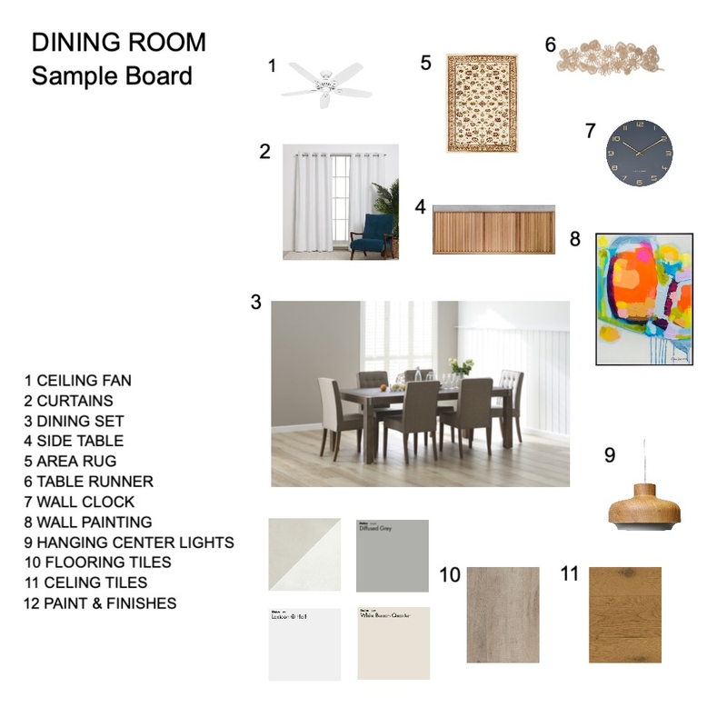 DINING ROOM SAMPLE BOARD Mood Board by monicalouisedy on Style Sourcebook