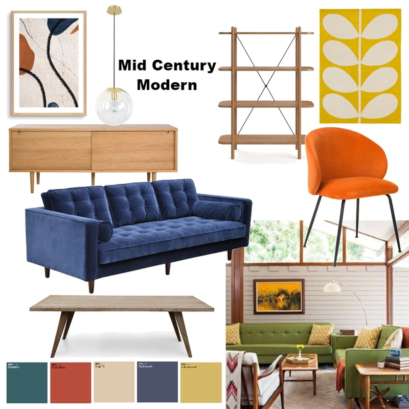 Mid Century Modern Mood Board by Studio By Design on Style Sourcebook