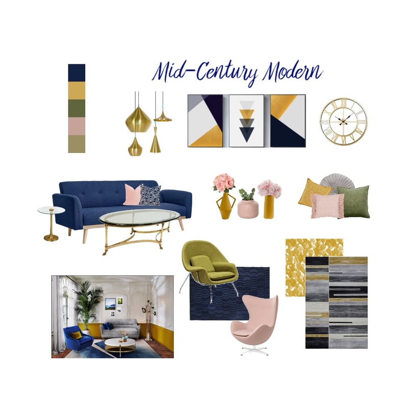 Mid-Century Modern Mood Board by Grace Micosa on Style Sourcebook