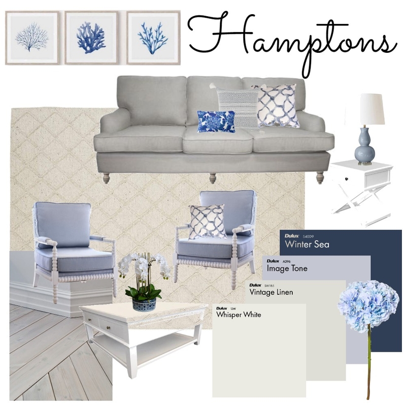 Hamptons Lounge Room Mood Board by intdesignanddecorate on Style Sourcebook