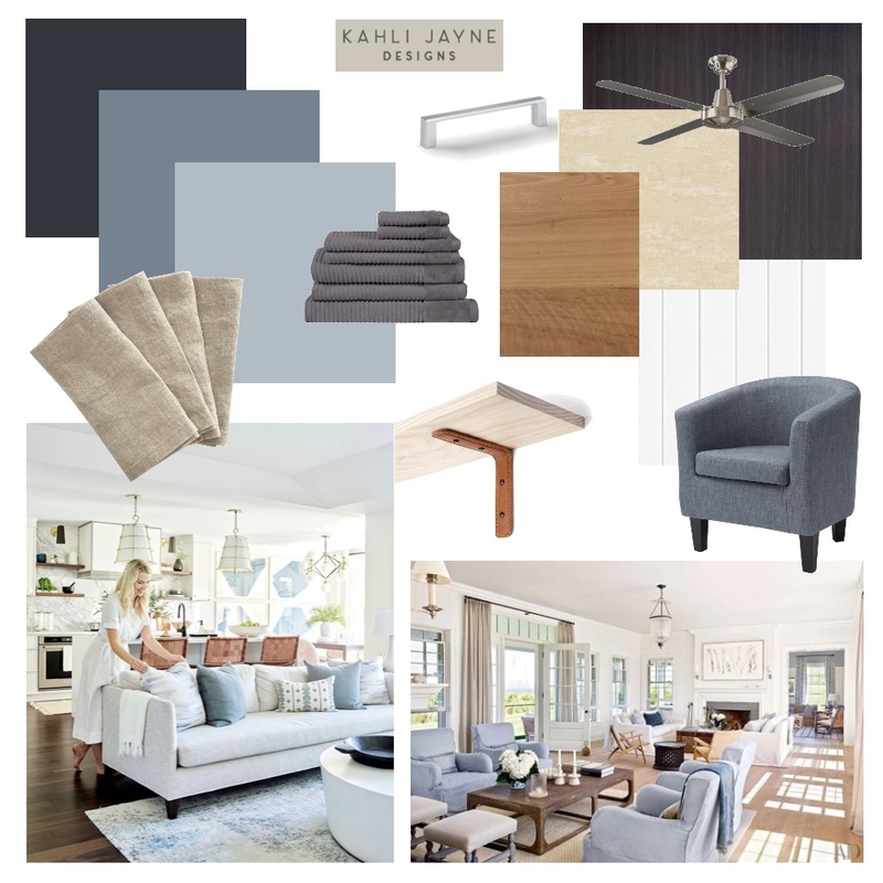 Industrial Hamptons colour scheme and Inspo Mood Board by Kahli Jayne Designs on Style Sourcebook