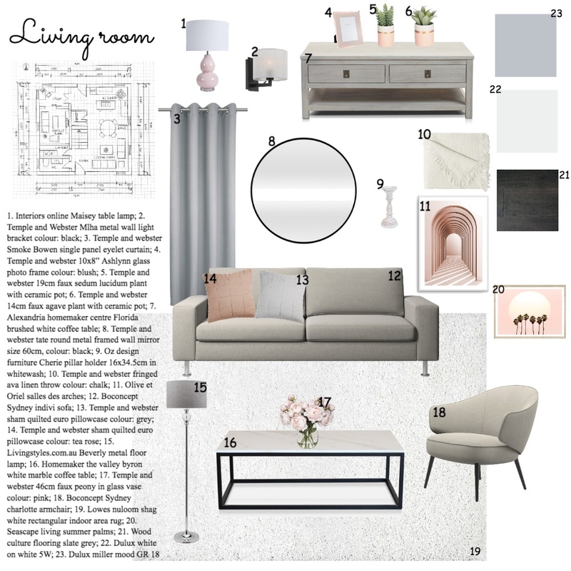 living room mood board Mood Board by jenniferli1099 on Style Sourcebook