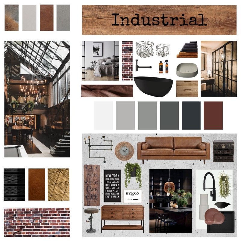 Industrial Mood Board Mood Board by sanderson8177 on Style Sourcebook