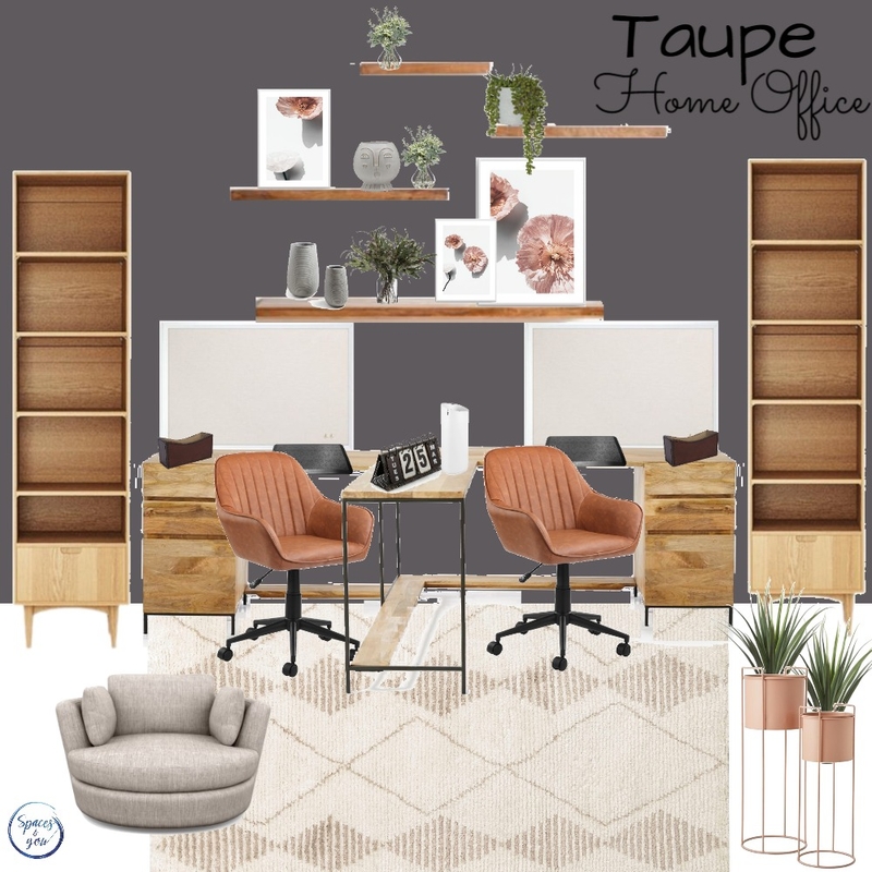 Home Office / Study in taupe palette Mood Board by Spaces&You on Style Sourcebook