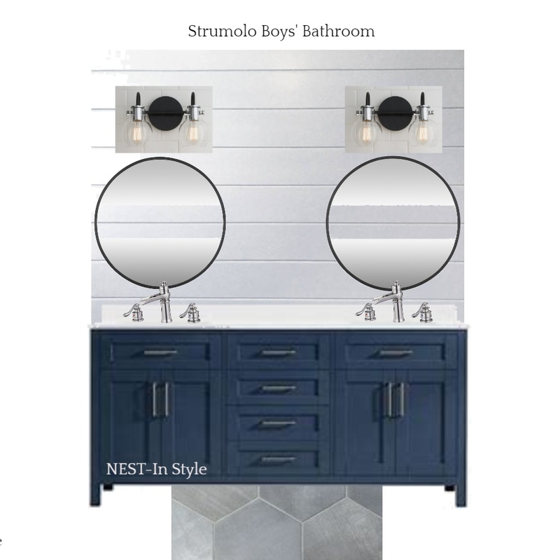 Strumolo Boys Bathroom Mood Board by Nest In-Style on Style Sourcebook