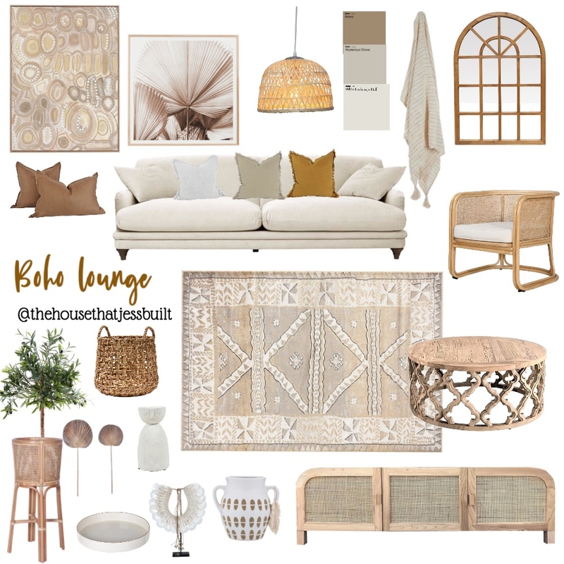 Boho Lounge Mood Board by Thehousethatjessbuilt on Style Sourcebook