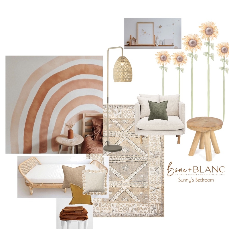 Sunny's Bedroom Mood Board by bone + blanc interior design studio on Style Sourcebook