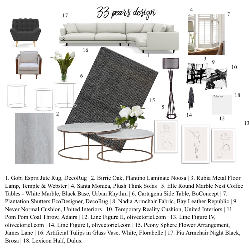 Module Nine Mood Board by 33 Pears on Style Sourcebook