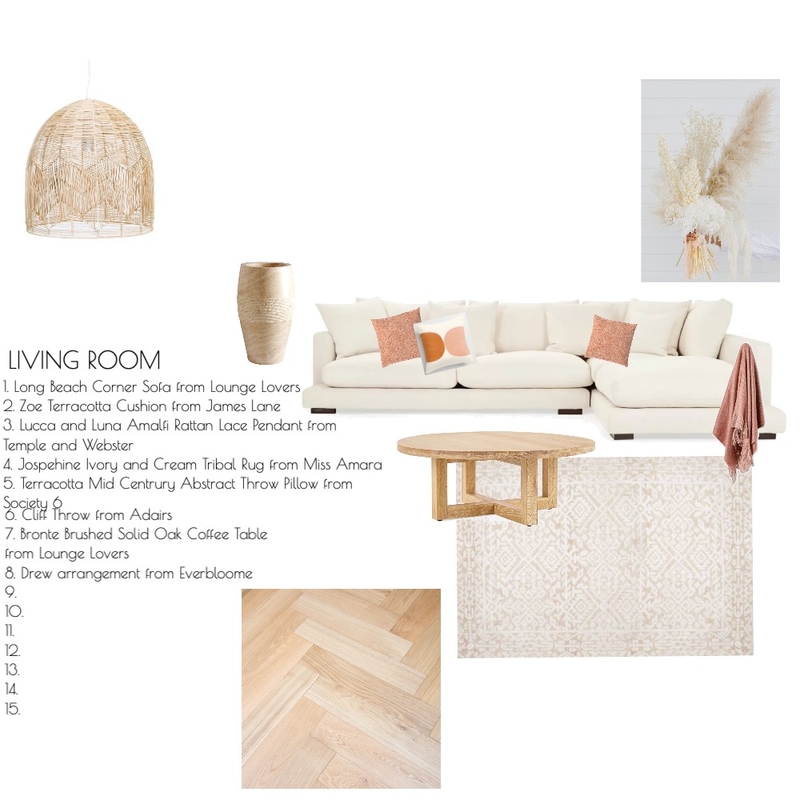 Living Room Module 9 Mood Board by Anna Dalton on Style Sourcebook