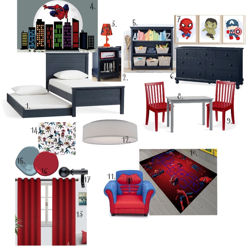 Sider-man bedroom Mood Board by Amethyst92 on Style Sourcebook