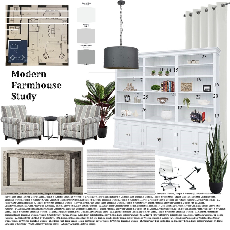 modern farmhouse study Mood Board by mambro on Style Sourcebook