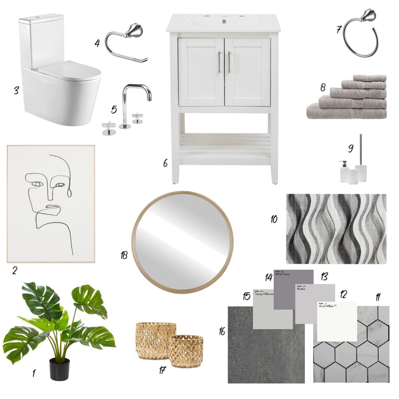 Sample Board Water Closet Mood Board by asmaath on Style Sourcebook