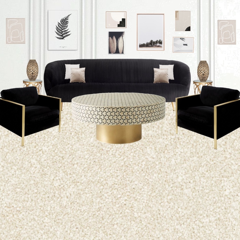 Black and Gold Living Room Mood Board by fsclinterior on Style Sourcebook