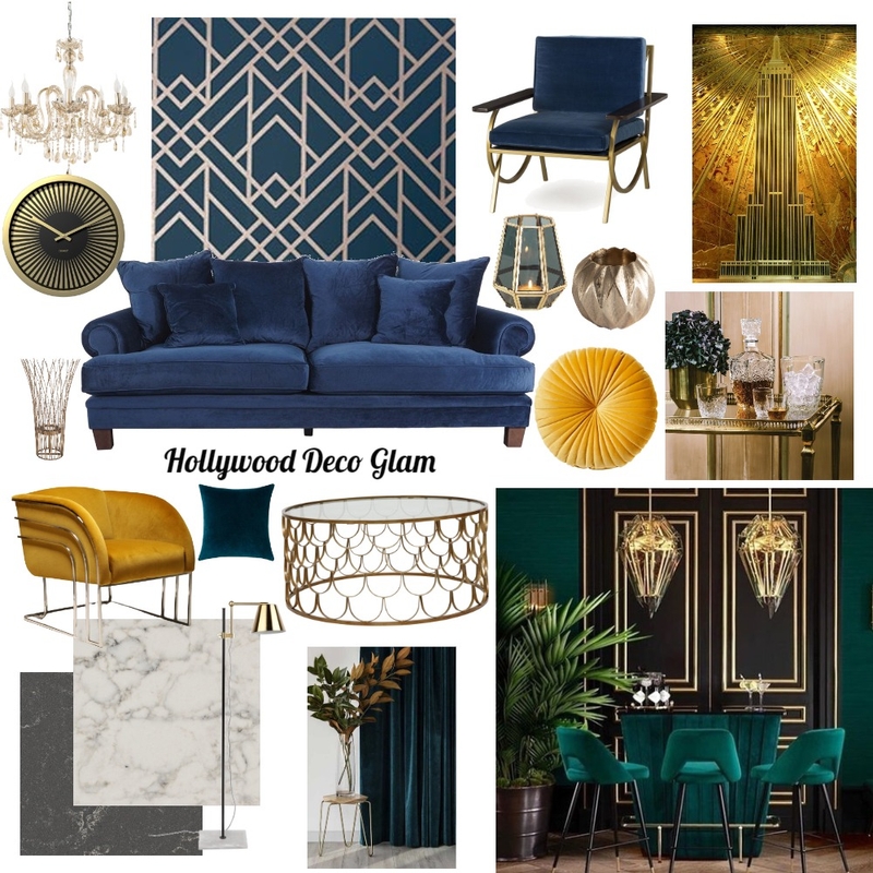 Hollywood Deco Glam Mood Board by juleslove on Style Sourcebook