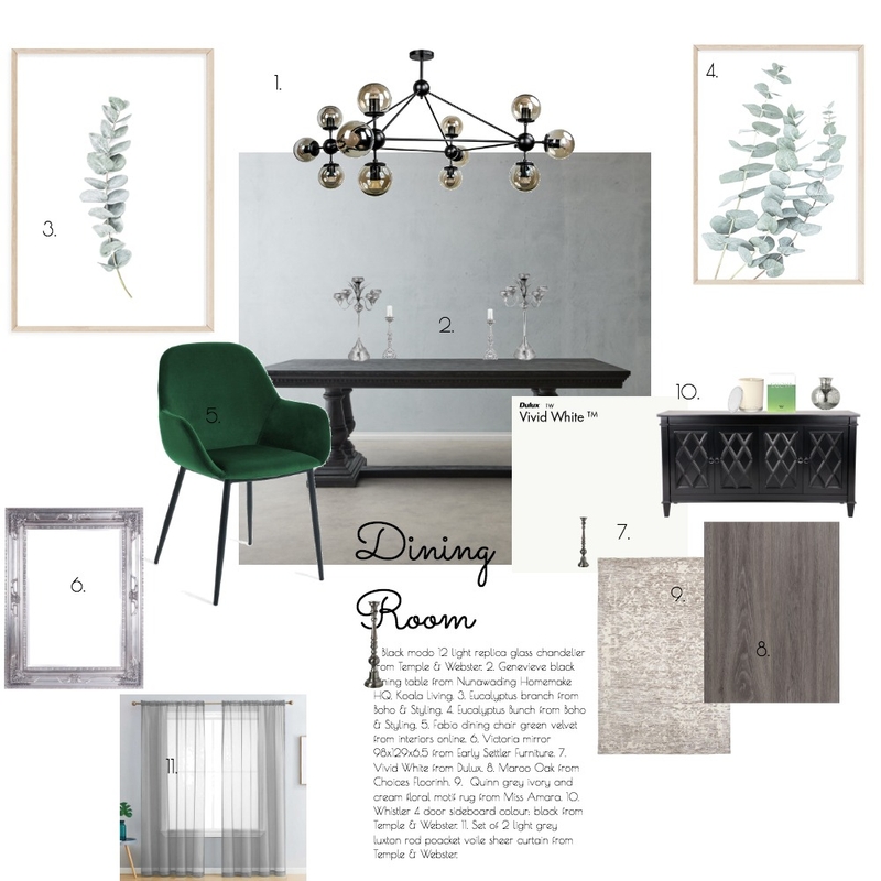 Modern Victorian Dining Room Mood Board by tee-tee on Style Sourcebook