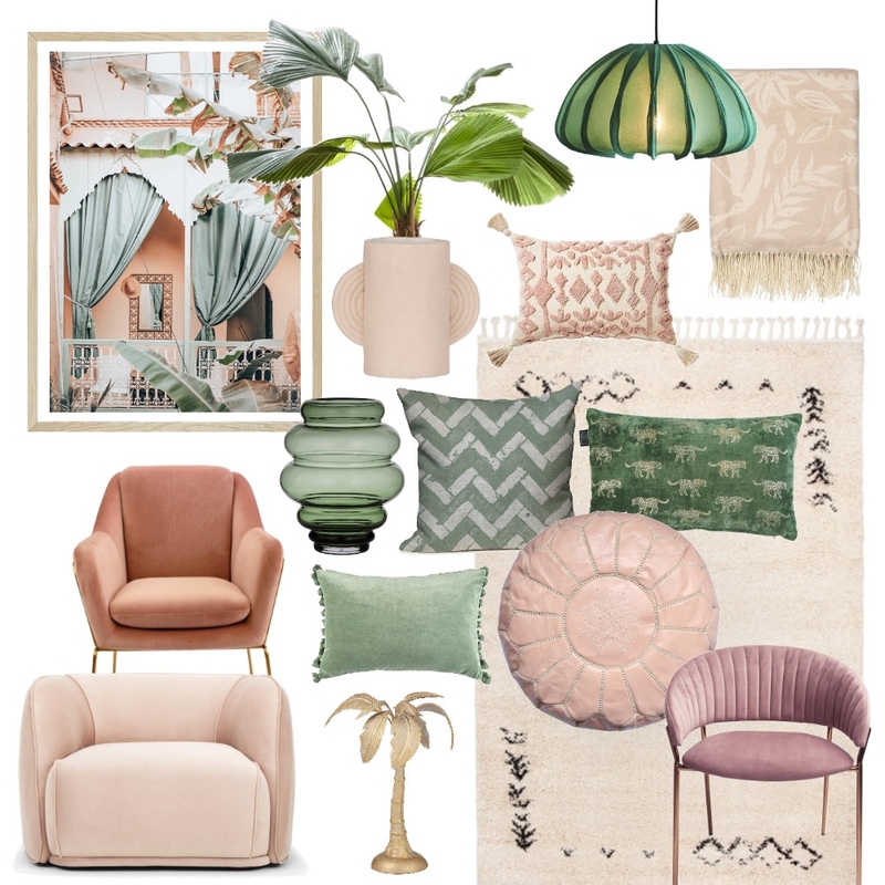 Sage & Blush Moroccan Mood Board by Studio Cloche on Style Sourcebook