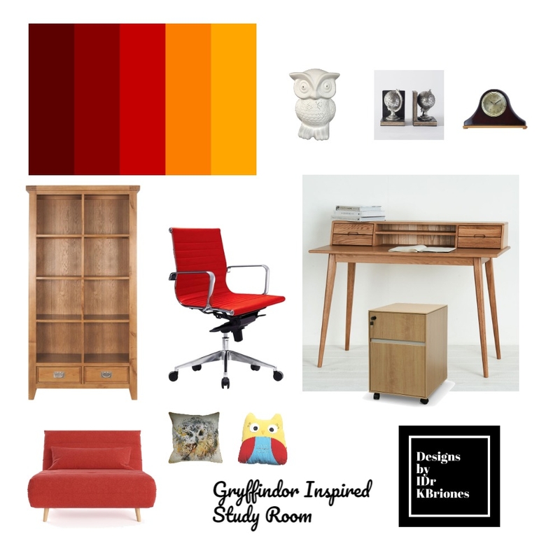 Gryffindor Inspired Study Room Mood Board by KB Design Studio on Style Sourcebook