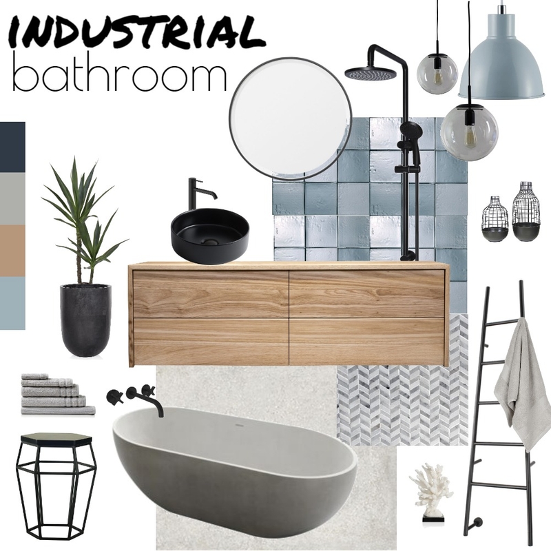 industrial bathroom Mood Board by bii on Style Sourcebook