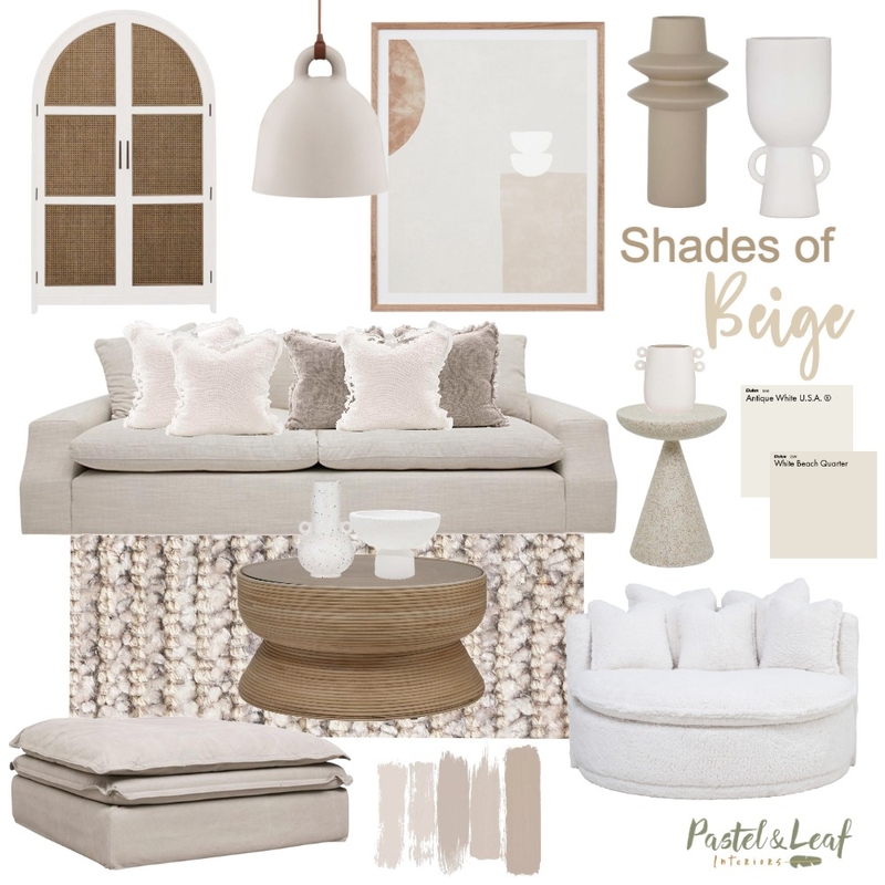 Beige Living Mood Board by Pastel and Leaf Interiors on Style Sourcebook