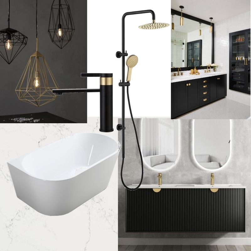 Black and Gold Bathroom Mood Board by shesgotstyle on Style Sourcebook