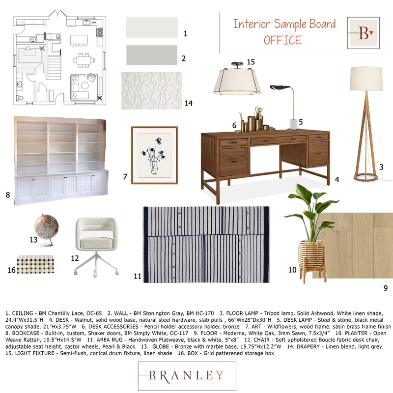 MODULE #9 - SAMPLE BOARD - Office Mood Board by Cindy S on Style Sourcebook