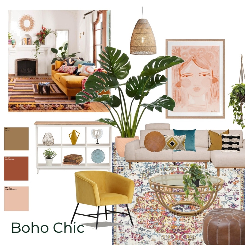 Boho Chic Living Room 9 Mood Board by brookegould on Style Sourcebook