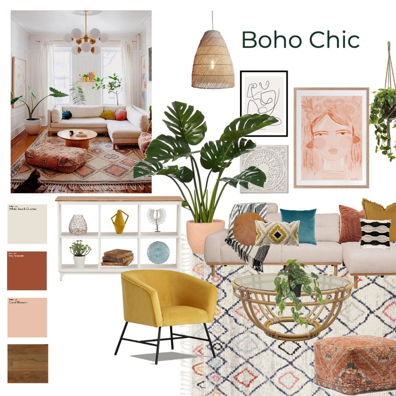 Boho Chic Living Room 12 Mood Board by brookegould on Style Sourcebook