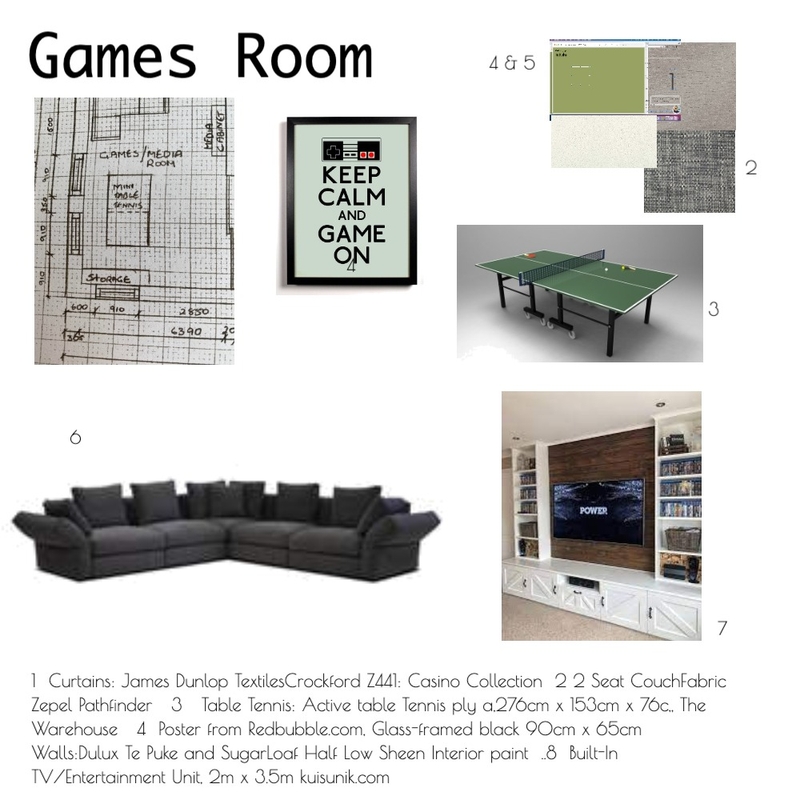 Games Room Mood Board by Critique & Create Interiors on Style Sourcebook