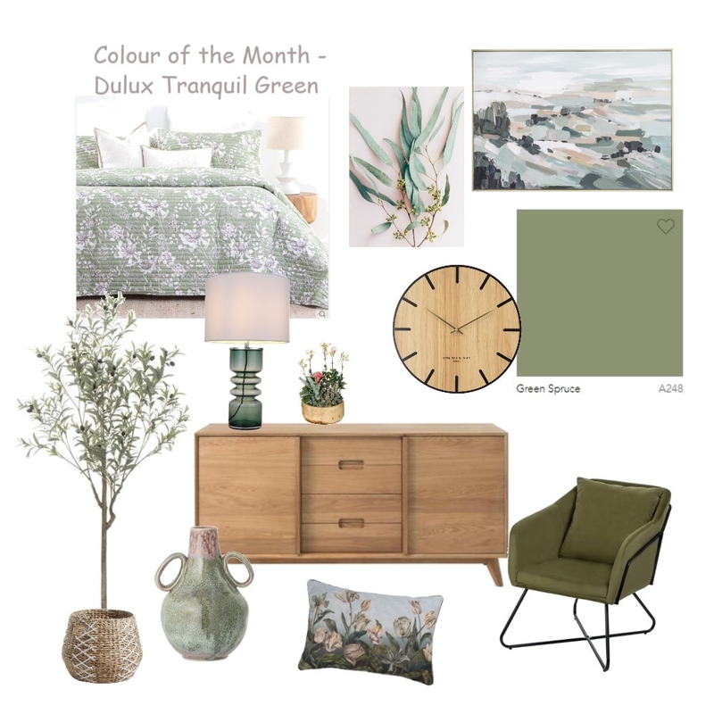 Colour of the Month  - Green Spuce Mood Board by Accent on Colour on Style Sourcebook