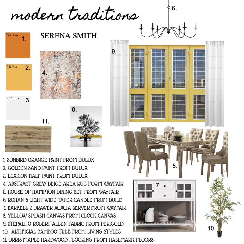 DINING ROOM SAMPLE BOARD Mood Board by House of Serena Smith Designs on Style Sourcebook