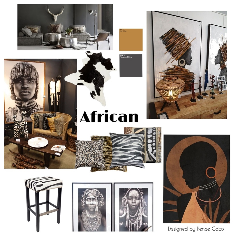 African Style Mood Board by ReneeGatto Designs on Style Sourcebook