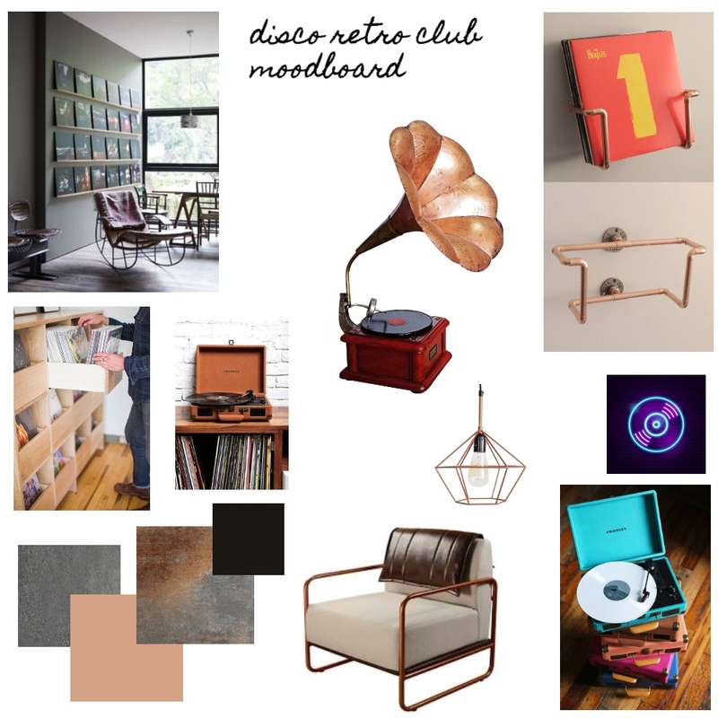 Disco Retro Club Mood Board by Fabiana Moura on Style Sourcebook