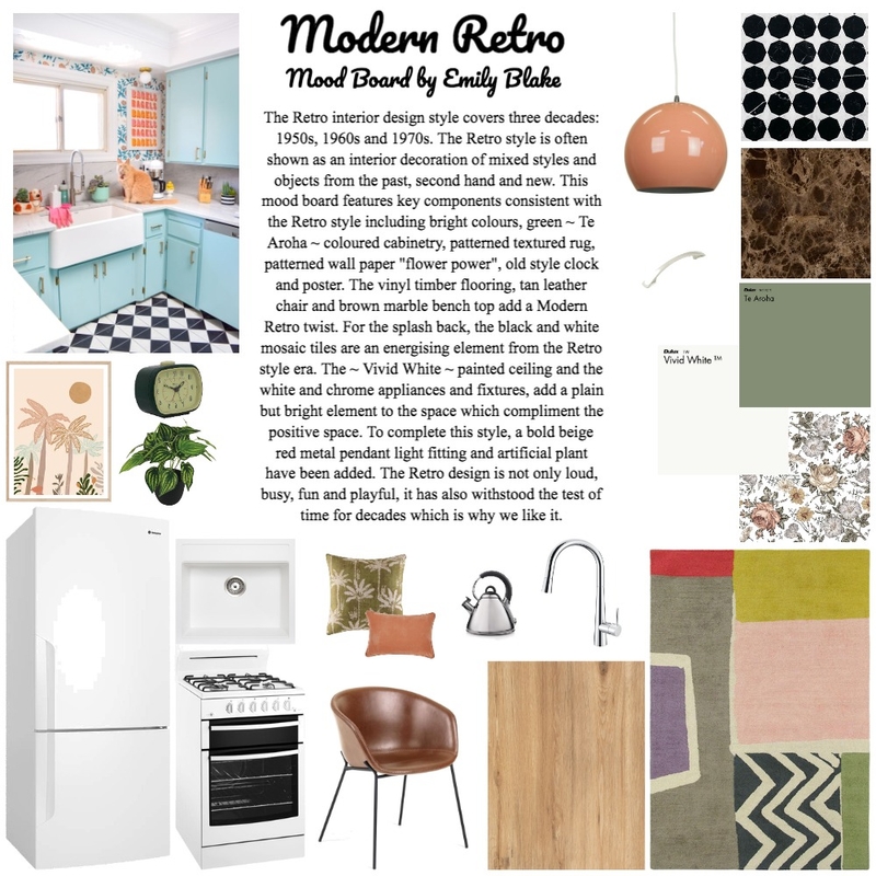 Modern Retro Mood Board by Emjay Blake on Style Sourcebook