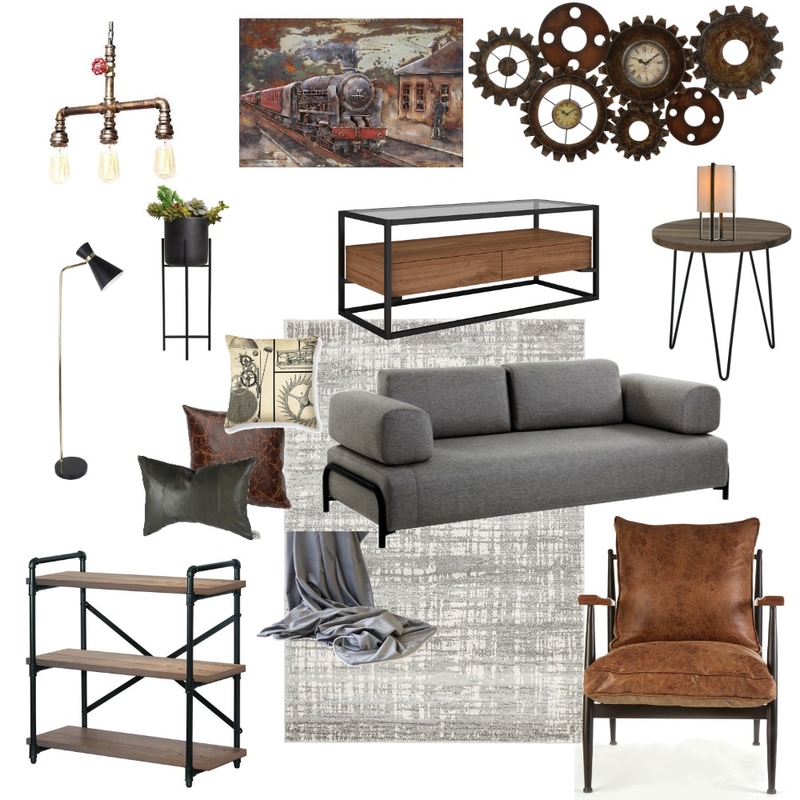 Industrial Grey&Brown Mood Board by Bulin on Style Sourcebook