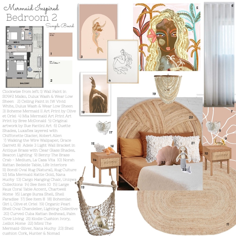 Module 9 - Mermaid Bedroom 2 Mood Board by Life from Stone on Style Sourcebook