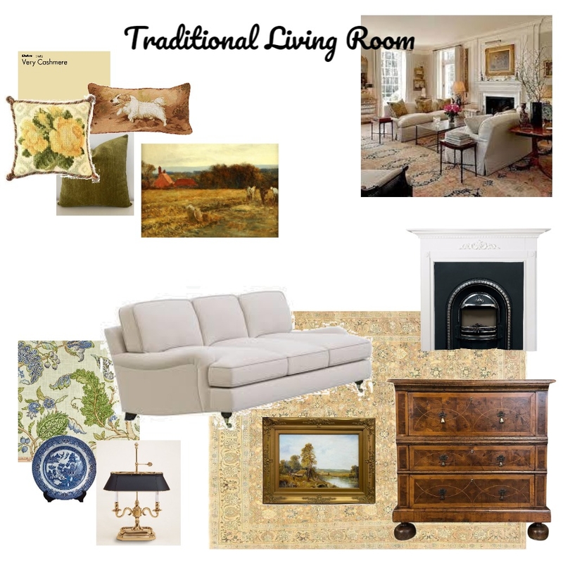 Traditional Living Room Mood Board by Dana Nachshon on Style Sourcebook