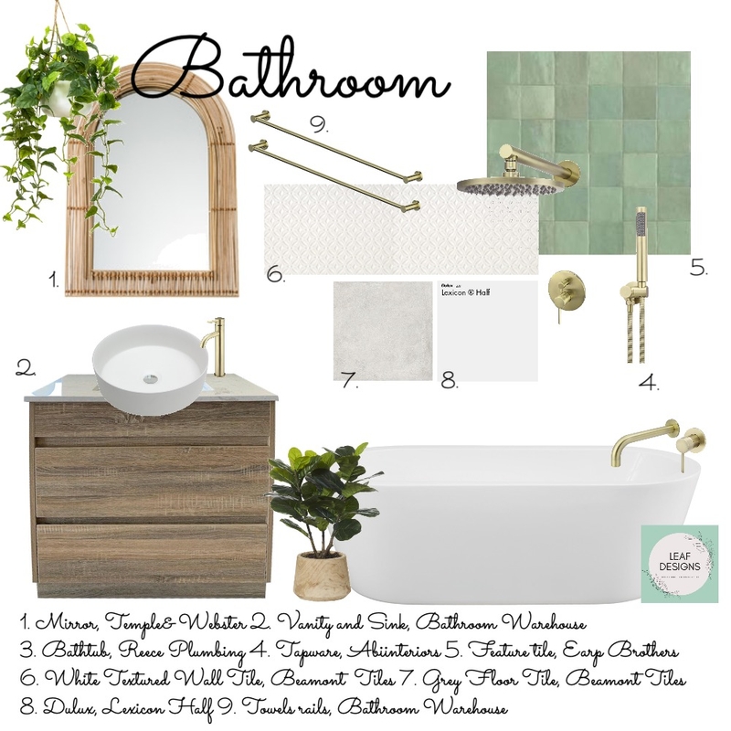 Bathroom Marcela Mood Board by Leafdesigns on Style Sourcebook