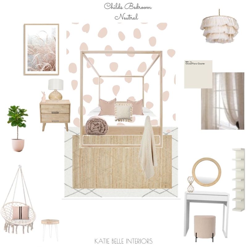 Neutral Girls bedroom Mood Board by Katie belle Interiors on Style Sourcebook