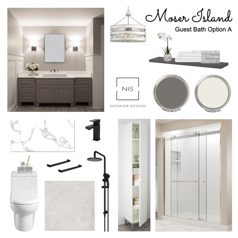 Moser Island Guest Bathroom (option A) Mood Board by Nis Interiors on Style Sourcebook