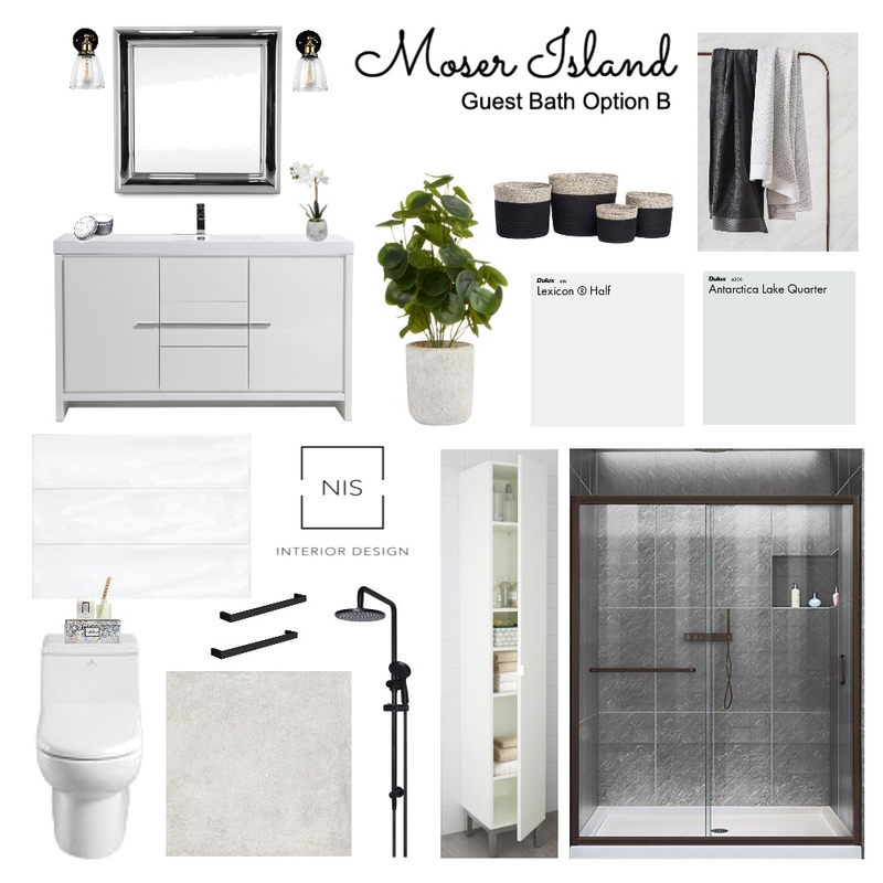 Moser Island Guest Bathroom (option B) Mood Board by Nis Interiors on Style Sourcebook