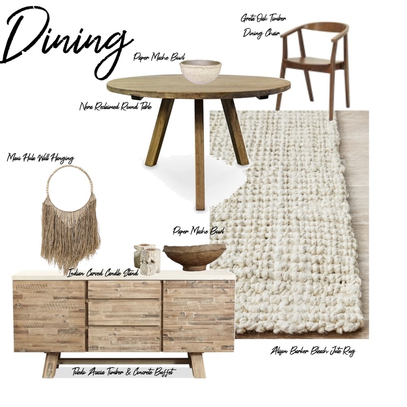 Earthy Dining Space Mood Board by Styledbymel on Style Sourcebook