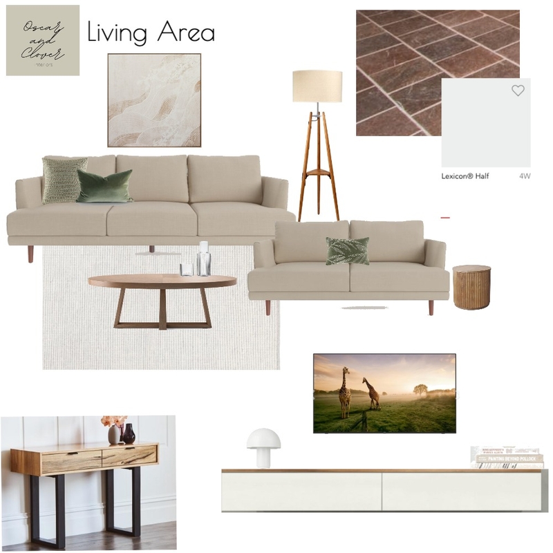 Kimber Project- Living Area Mood Board by oscarandcloverinteriors on Style Sourcebook