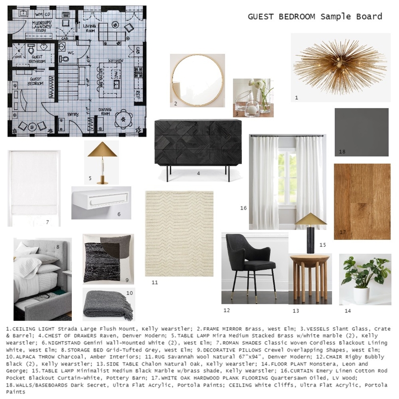 Guest Bedroom Sample Board Mood Board by aprilpeterson2014 on Style Sourcebook