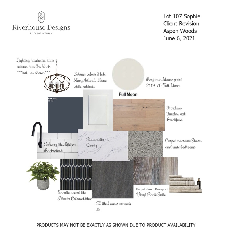 Lot 107 Sophie -client revision interior Mood Board by Riverhouse Designs on Style Sourcebook