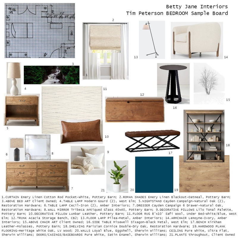 Tim Peterson Bedroom Sample Board Mood Board by aprilpeterson2014 on Style Sourcebook