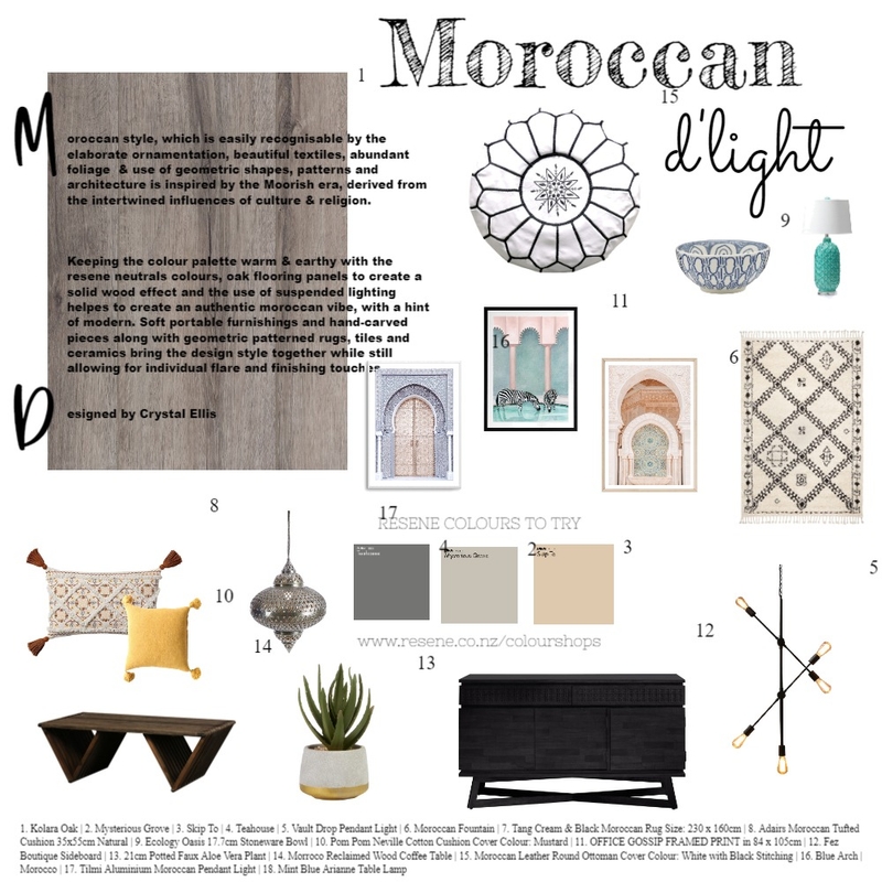 Moroccan d'light Mood Board by Crystalee on Style Sourcebook