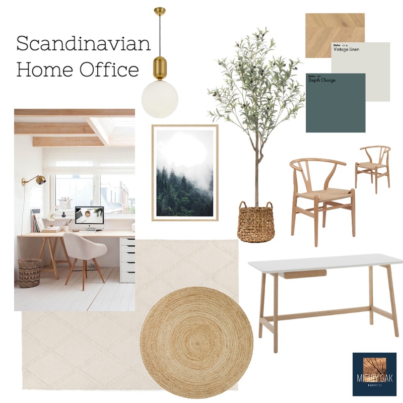 Scandi Home Office Mood Board by Mighty Oak Inspired Design on Style Sourcebook