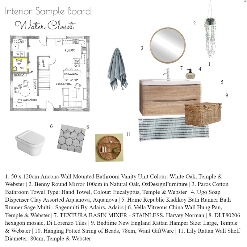 Water Closet Mood Board by Keisha Brown on Style Sourcebook