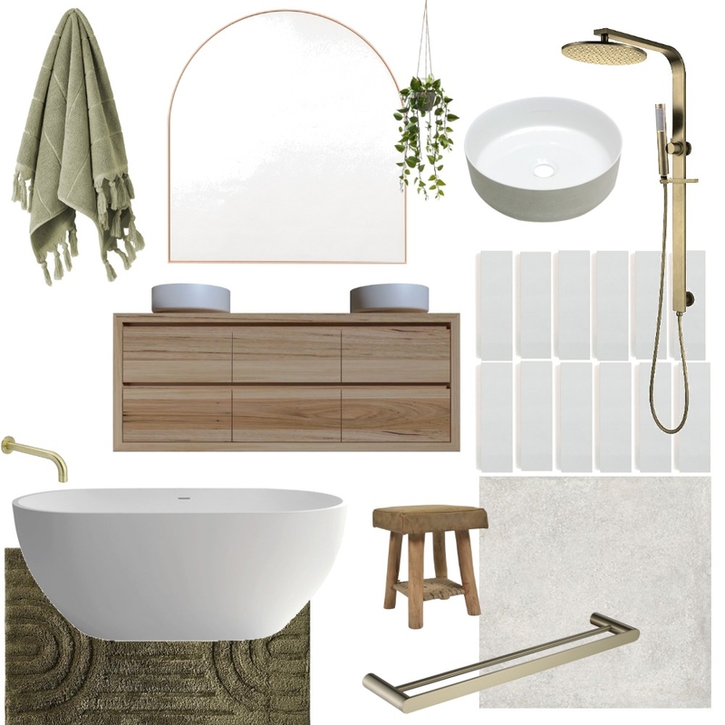 Gold & Timber Bathroom Mood Board by pdeeth on Style Sourcebook