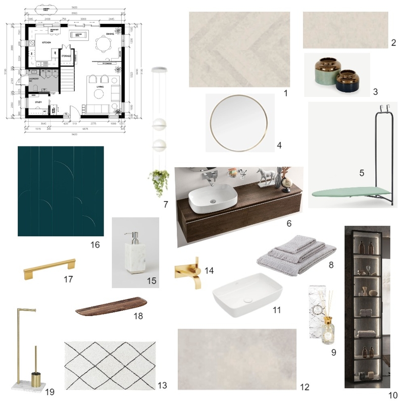 Module 9 WC & Laundry Mood Board by ishigoel on Style Sourcebook